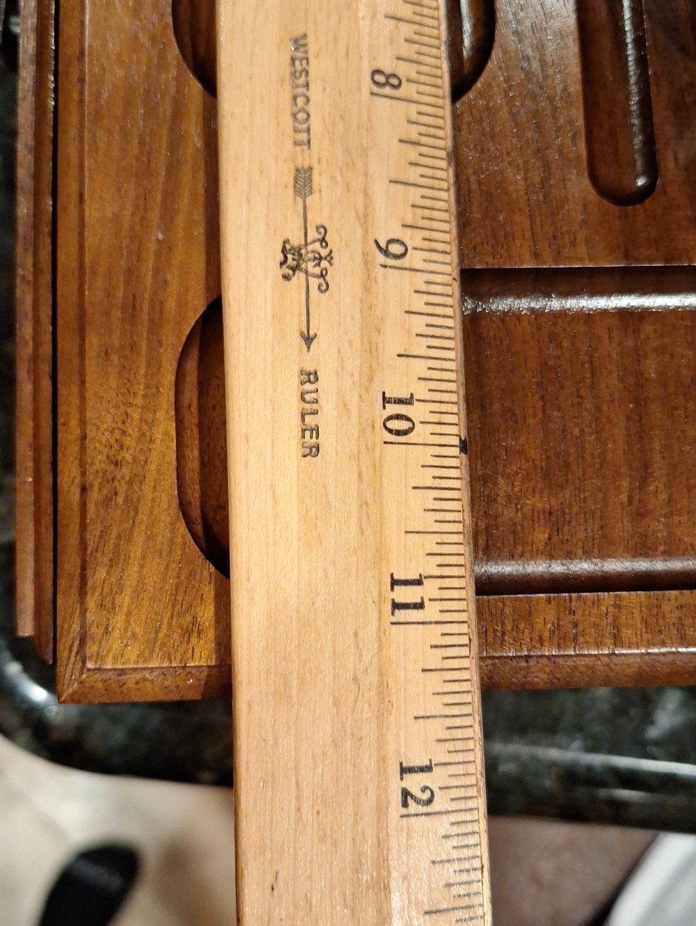 Walnut Dresser Valet Wooden Organizer with Drawers -lined Red Velvet Drawers - Picture 5 of 7